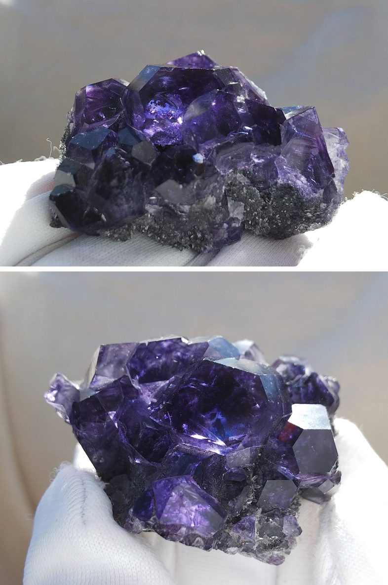 タンザナイトカラー フローライト 蛍石 結晶 原石 約169ct 中国・福建