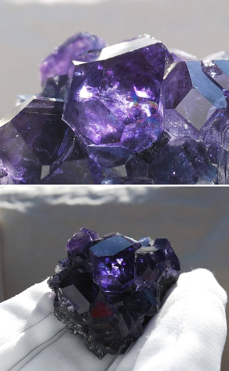 タンザナイトカラー フローライト 蛍石 結晶 原石 約169ct 中国・福建