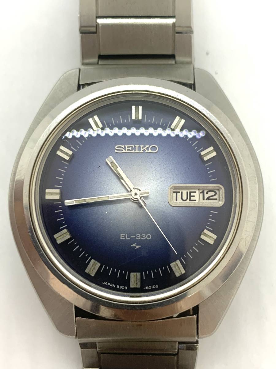 訳あり☆SEIKO セイコー EL-330 電磁テンプ 3303-8080 デイデイト 3針 
