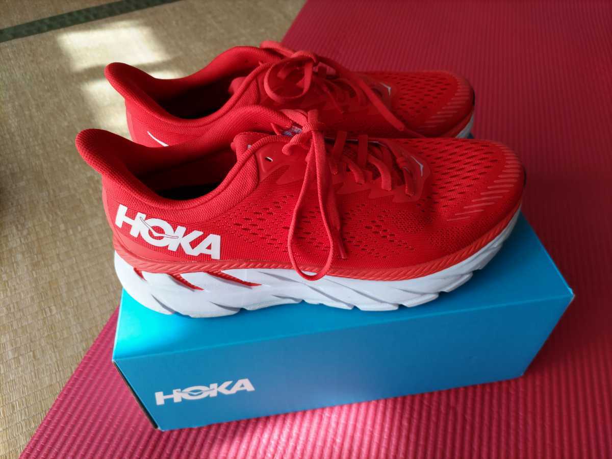 美品 ホカオネオネ クリフトン7 赤 27.0 ONE HOKA CLIFTON トリッパー