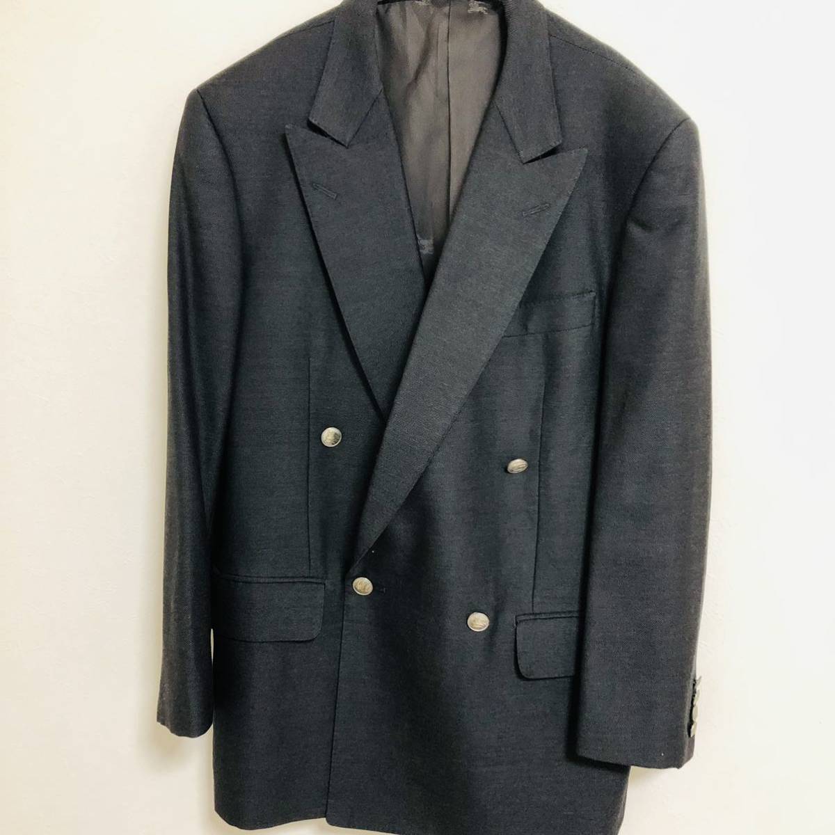 1円スタート！バーバリーロンドン！銀ボタン ダブル セットアップ 