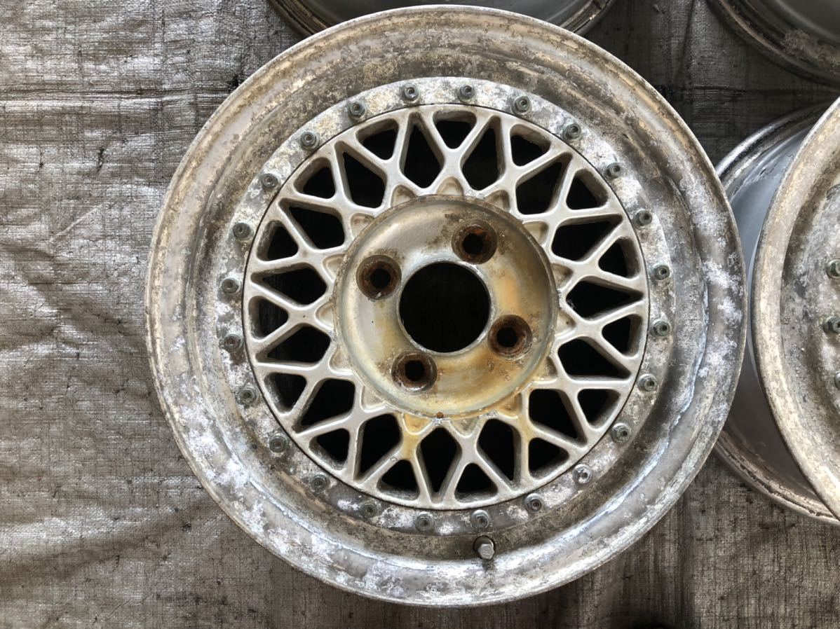 14インチ 6J+38 PCD100 4穴 メーカー不明ワタナベ風 タイヤ付き Yahoo