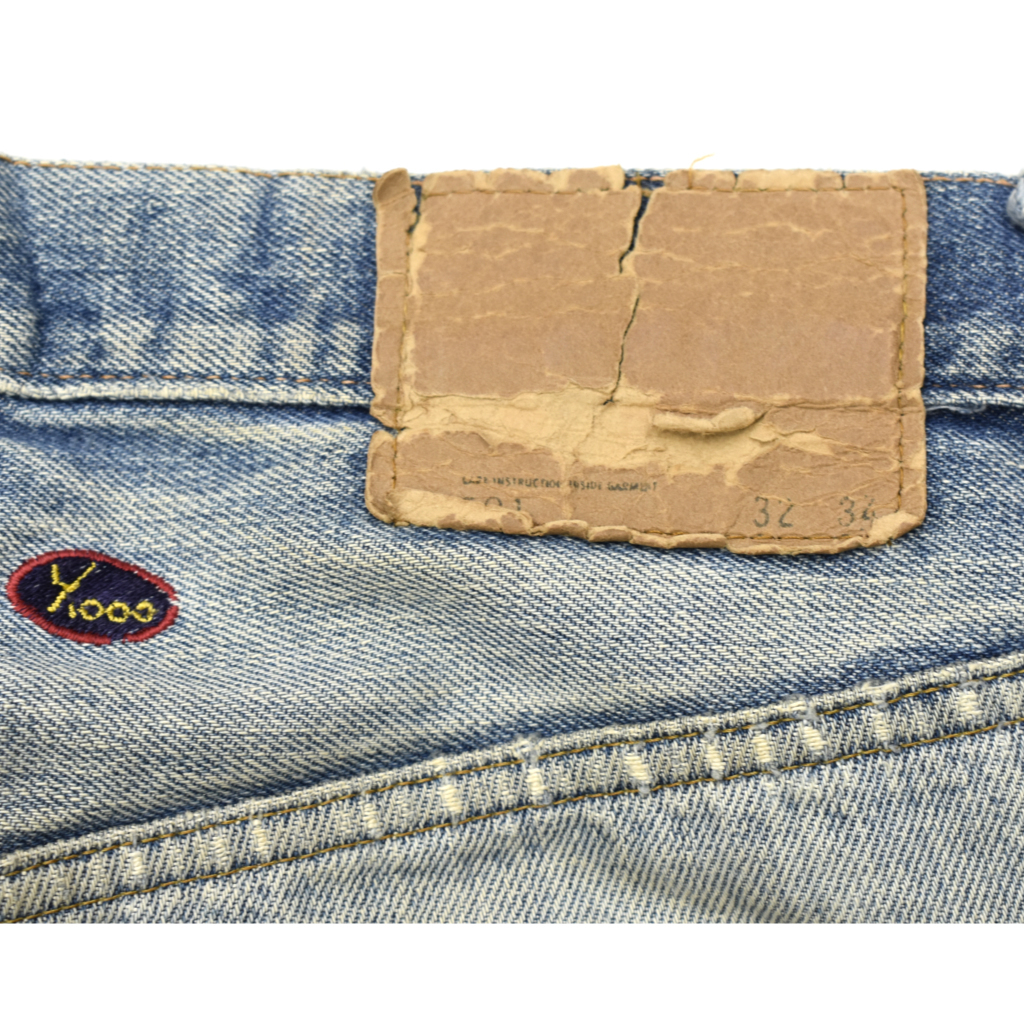 【一点物】70s ビンテージ Levis リーバイス 501 66シングル カスタム デニムパンツ size.32 前期 ダメージ 再構築 70s 0 66前期 ビッグE 赤耳 USA