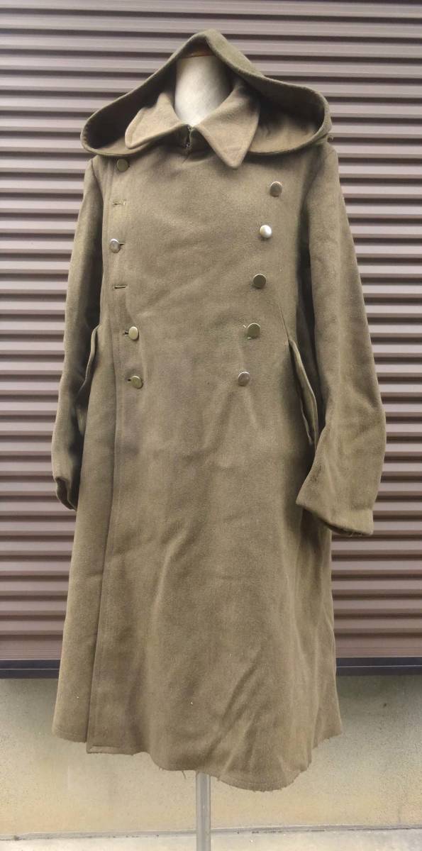 旧日本陸軍・将校用冬外套（頭巾付、軍医中尉の持ち物 日本軍服軍
