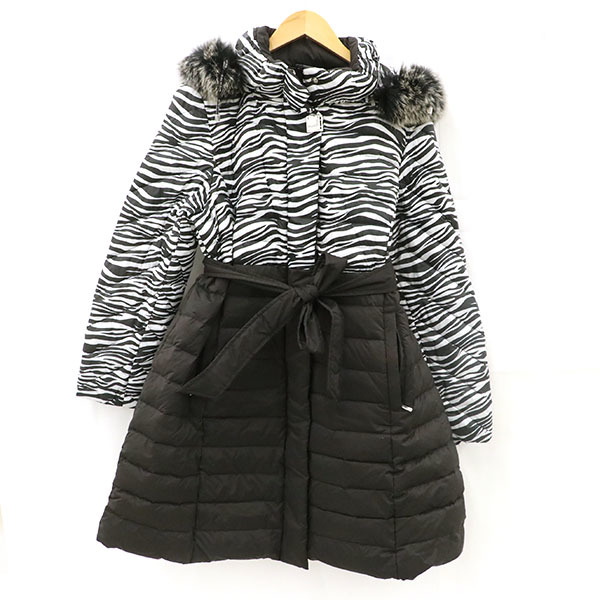 バルマン BALMAIN ファーダウンコート ゼブラ 毛皮 ブルーフォックス 