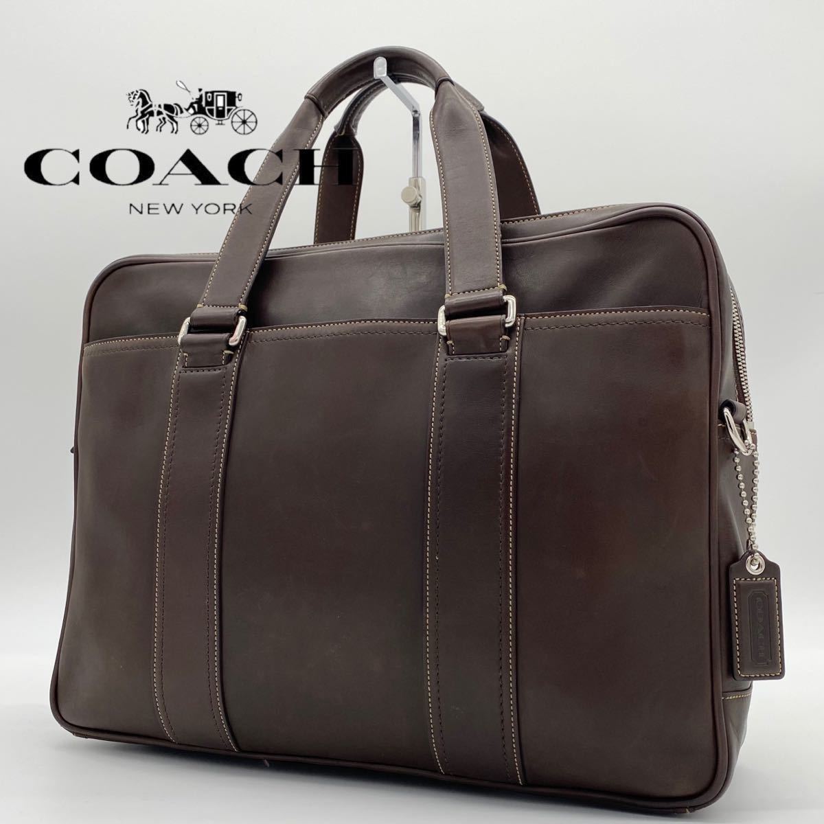 爆買い，新作登場 1円 級 COACH コーチ F70187 メンズ ビジネスバッグ トート ハンド ブリーフケース レザー 本革 ロゴ 大容量 A4 書類 ブラウン 茶(その他)｜売買されたオークション情報、yahooの商品情報をアーカ かばん、バッグ