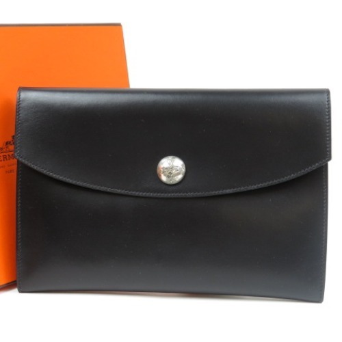 HERMES ブラック ポシェットリオ 55059☆1円スタート☆HERMES エルメス 極美品 ポシェットリオ