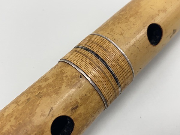G239-H3-159-9 和楽器 尺八 琴古流 仙山銘 二本継 銀