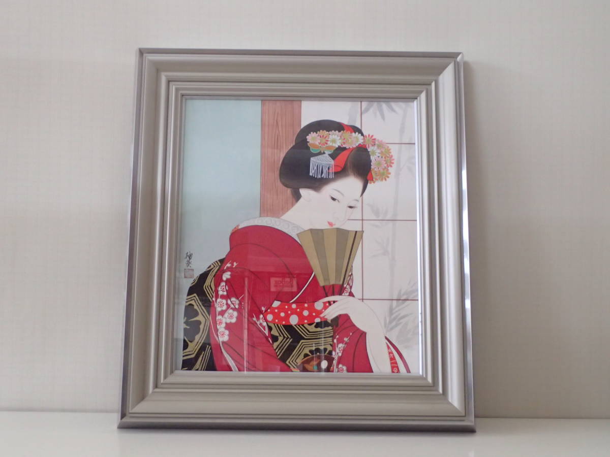 宮下柚葵 美人画 共箱 64.5cm×72cm 二重箱 師 伊東深水 舞妓巨匠 人物