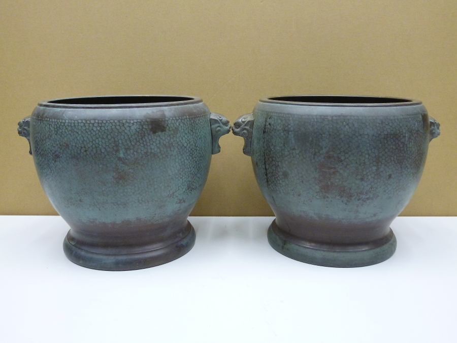 アンティーク 鉄火鉢2個セット ジャンク品(漆芸)｜売買された 鳳凰に桐 