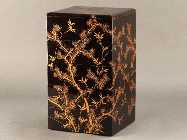 流】時代漆器 松竹蒔絵五段重箱 KG268 【公式通販】