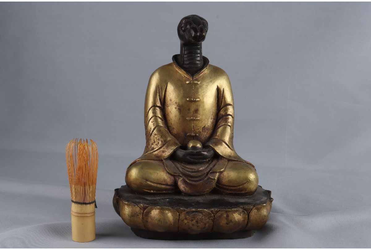 仏教美術　古銅鍍金　観音坐像　仏像　壁掛　時代箱付　D　R4885 Yahoo!オークション - [URA]仏教美術⁄古銅鍍金蛇頭秘仏⁄3176g⁄9-4 [URA