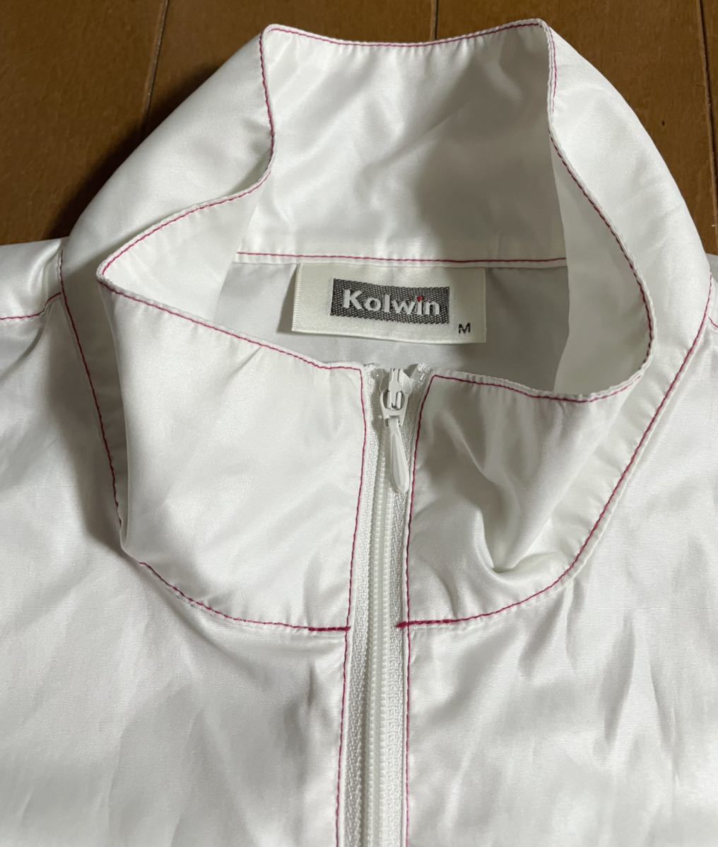★Kolwin コルウィン★ホワイトカラーにピンクラインステッチ！レディース半袖ジップシャツ/M_3
