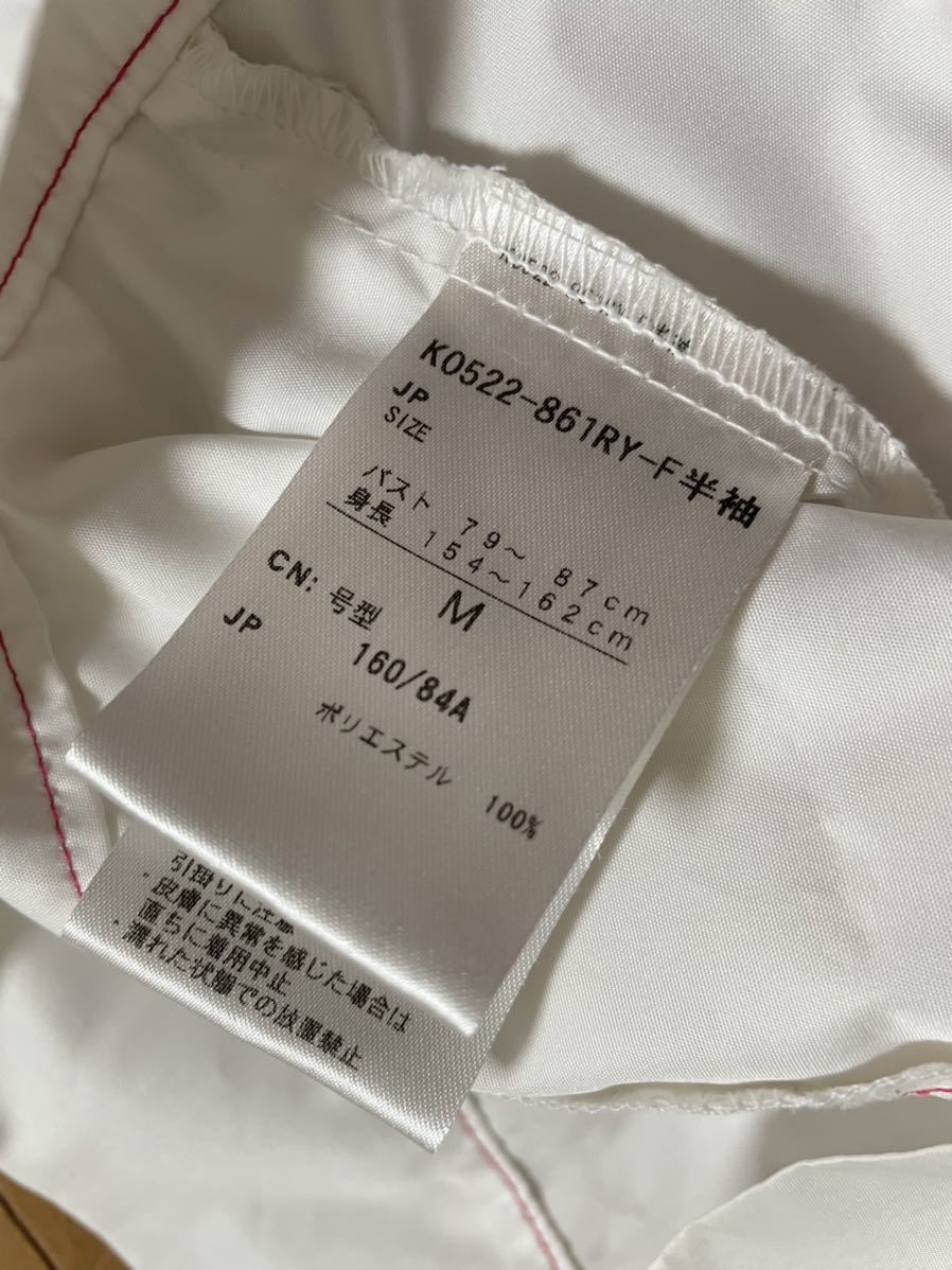 ★Kolwin コルウィン★ホワイトカラーにピンクラインステッチ！レディース半袖ジップシャツ/M_7