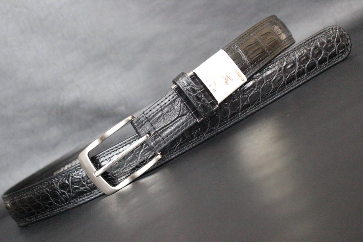 驚きの破格値，爆買い 14. クロコダイル/巾33mm/全長119cm/マット黒(黒)｜売買されたオークション情報、yahooの商品情報をアーカイブ公開 - オークファン 皮革、レザー