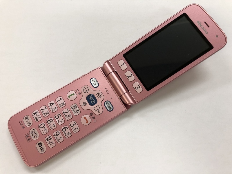 らくらくホン F-02J ピンク - docomo ドコモ 富士通 SIMロック解除