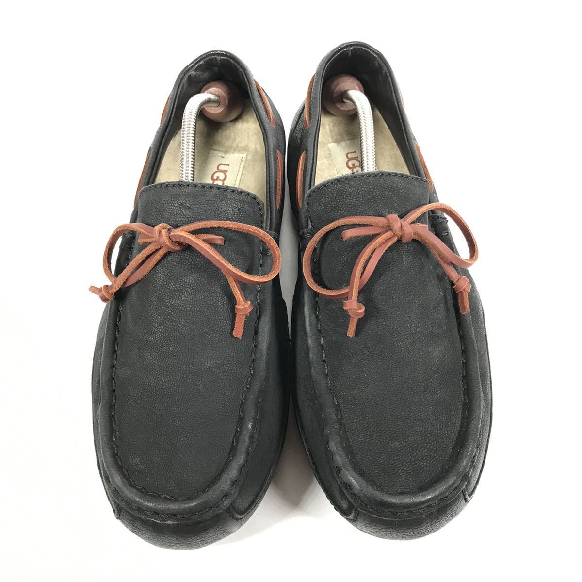 アグ】本物 UGG 靴 28cm 黒 ドライビングシューズ デッキシューズ