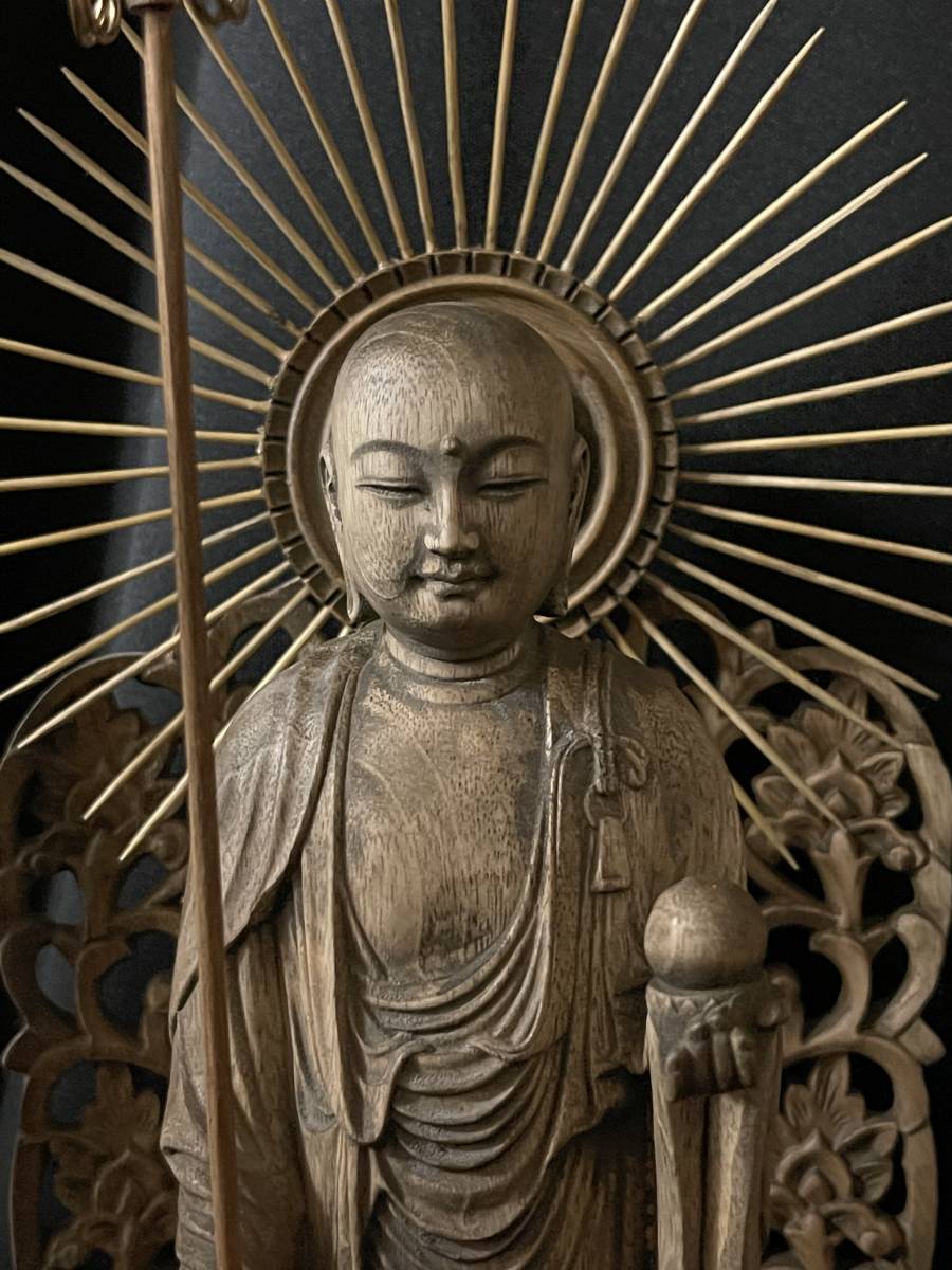 井波彫刻 大型55cm 仏教工芸品 総楠製 極上彫 木彫仏像 蔵王権限立像