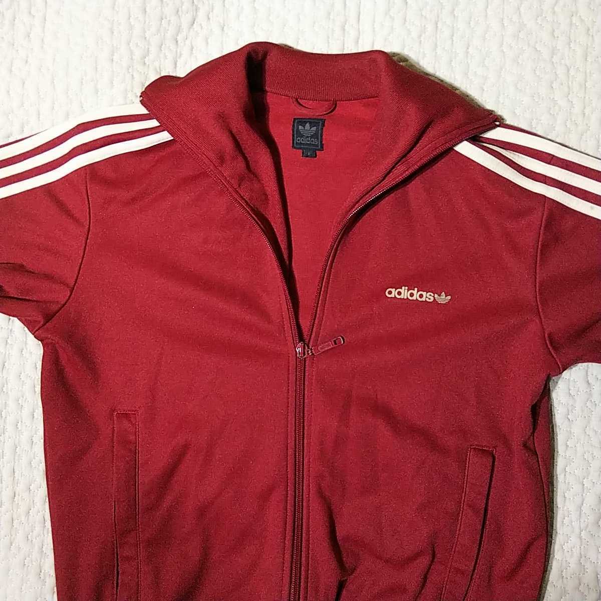 adidas ジャージ トラックトップ【S】えんじ色 バーガンディ 