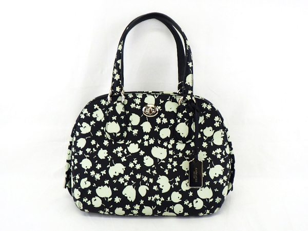 【驚きの破格値，大人気】 COACH コーチ 2way ショルダーハンドバッグ 36096 プリンス ストリート フローラル ブラック レザー 花柄 総柄 鞄 かばん レディース(ハンドバッグ)｜売買されたオークション情報、yahooの商品情 かばん、バッグ