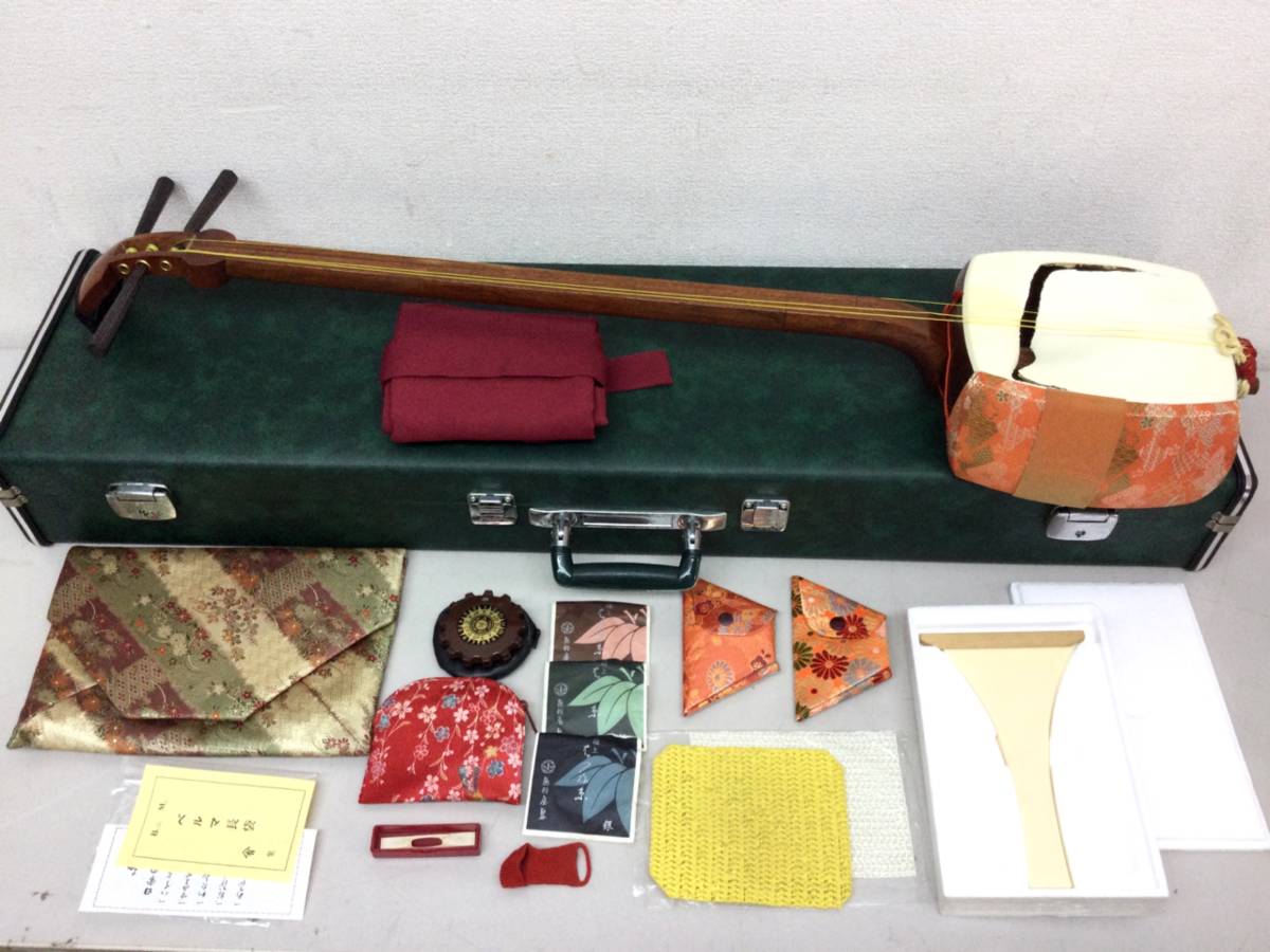 三味線 正寸 中棹 メルカリ - 丸打胴 お稽古用 長唄 破れ無し 緑和堂