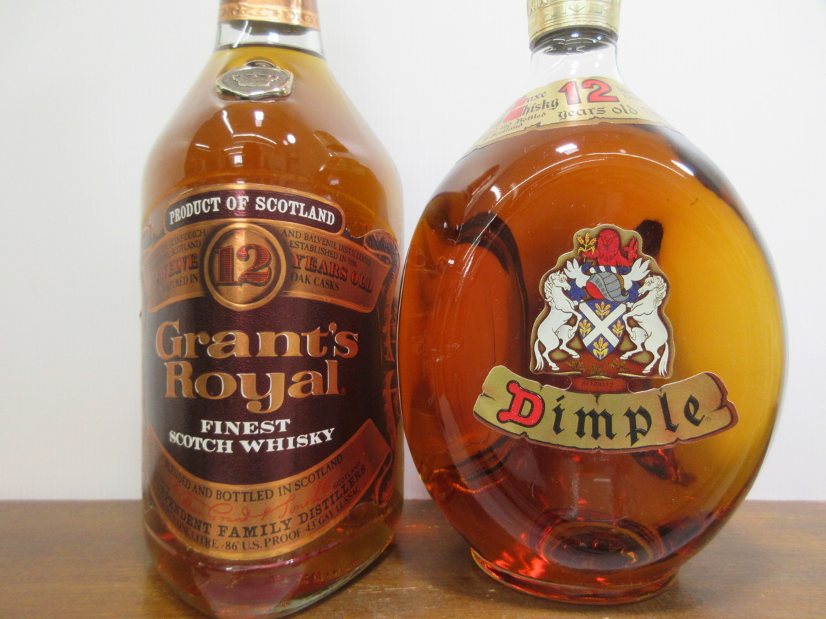 7本セット スコッチウイスキー(ディンプル，J&B，ブラックプリンス，グランツ 等) 750ml-1000ml 43% 未開栓 古酒 1円スタート/4-19-3