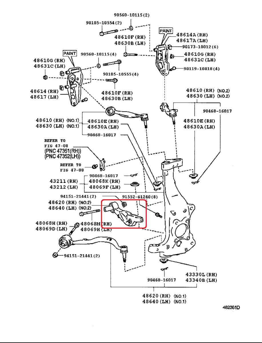 新作，SALE □ レクサス LEXUS LS460 フロント ロアアーム No.2 左右 1set
