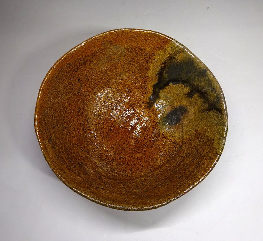 工芸品 春日山 開発文七 飴釉茶碗 大樋焼