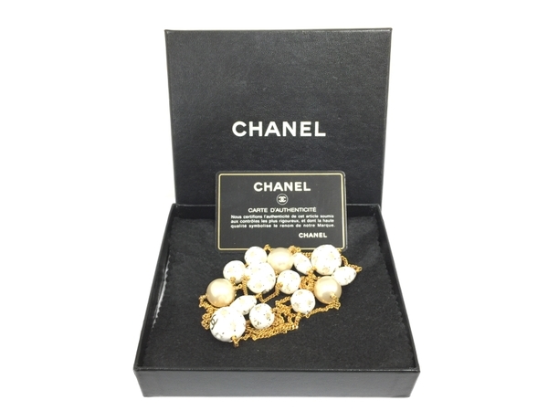 CHANEL ココマーク 98P ネックレス GP×パール ゴールド オールド