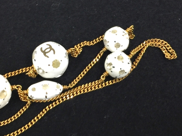 CHANEL ココマーク 98P ネックレス GP×パール ゴールド オールド