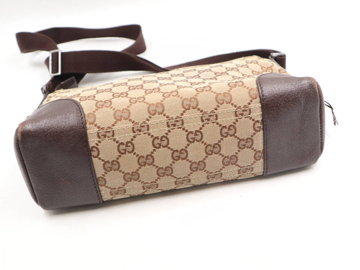 ☆GUCCI グッチ 114273 001998 GGキャンバス×レザー シルバー金具