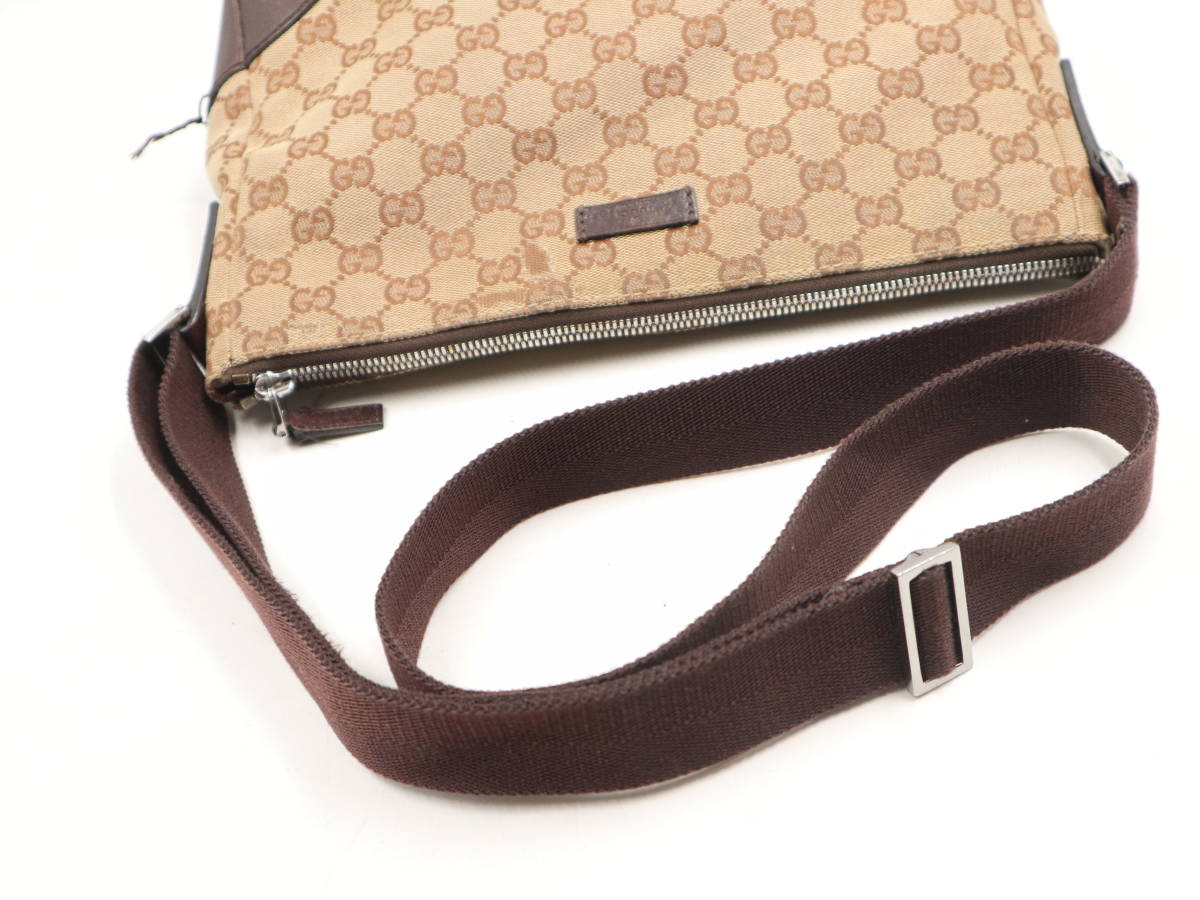 ☆GUCCI グッチ 114273 001998 GGキャンバス×レザー シルバー金具