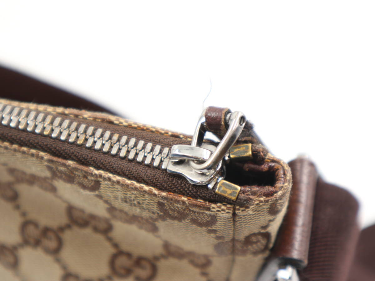 ☆GUCCI グッチ 114273 001998 GGキャンバス×レザー シルバー金具