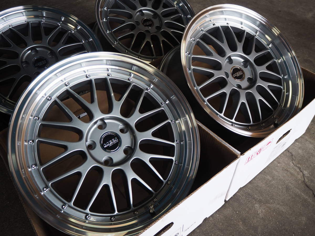 即納 人気ホイール☆高級感☆グレー メッシュ 深リム 19inc 8.5J+35 