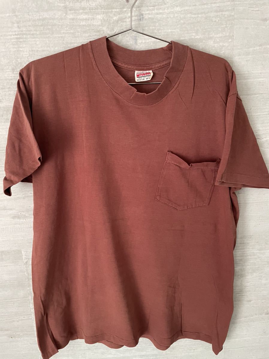 【得価，人気セール】 Tシャツ ポケT サイズM チョコブラウン ポケットTシャツ ビンテージ アメリカ買付け(無地)｜売買されたオークション情報、yahooの商品情報をアーカイブ公開 - オークファン Mサイズ