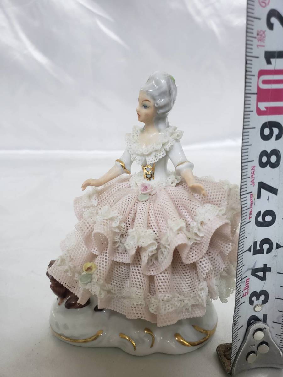 B81 Reine Handarbeit レースドール 人形 置物 陶器人形 フィギュリン