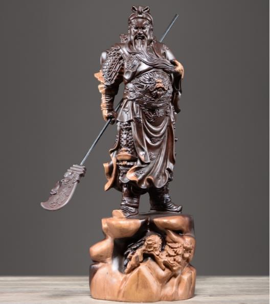 関羽像 極上品 仏教工芸 精密細工 精密彫刻 馬 関羽雲長 武財神