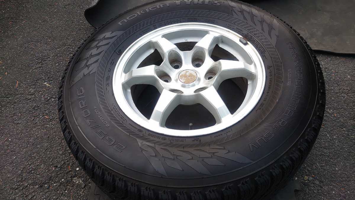 三菱パジェロ純正ホイール V73 6穴 265/70R16 Nokian HakkapeliittaR3