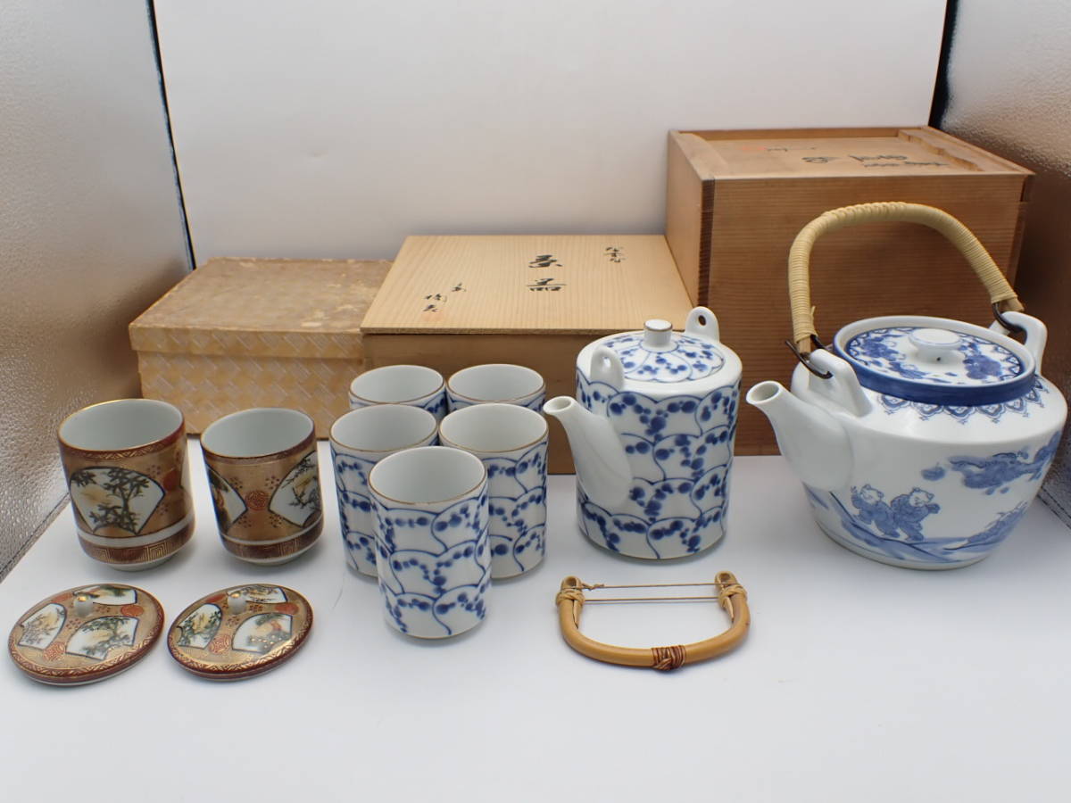 茶器揃 急須 湯呑み 5客 木箱入り 陶器 唐津焼 茶器セット 急須 湯呑み 5客