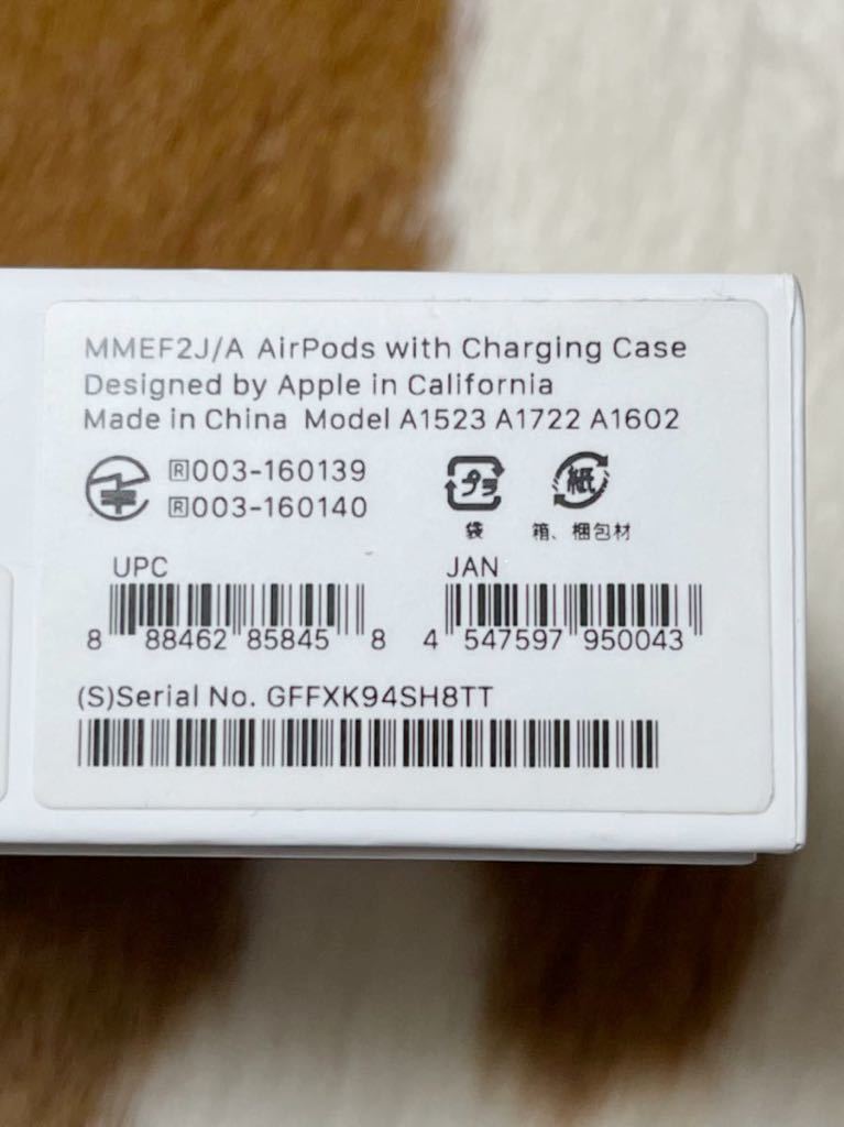 Apple AirPods エアーポッズ MMEF2J/A 美品 AirPods Apple MMEF2J&frasl;A 良好 ジャンク 正規品Apple