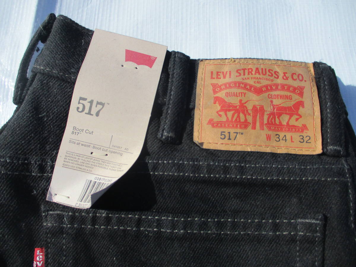 人気SALE，安い LEVI'S 517 JEANS ブラック リーバイス 517 ブーツカット デニム W34 L32(W34)｜売買されたオークション情報、yahooの商品情報をアーカイブ公開 - オークファン W34