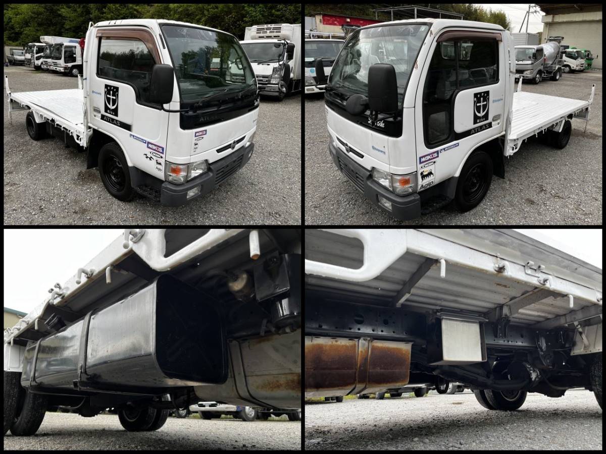 1円スタート！ 日産 アトラス 平ボディ トランポ バイク輸送車両 平成 