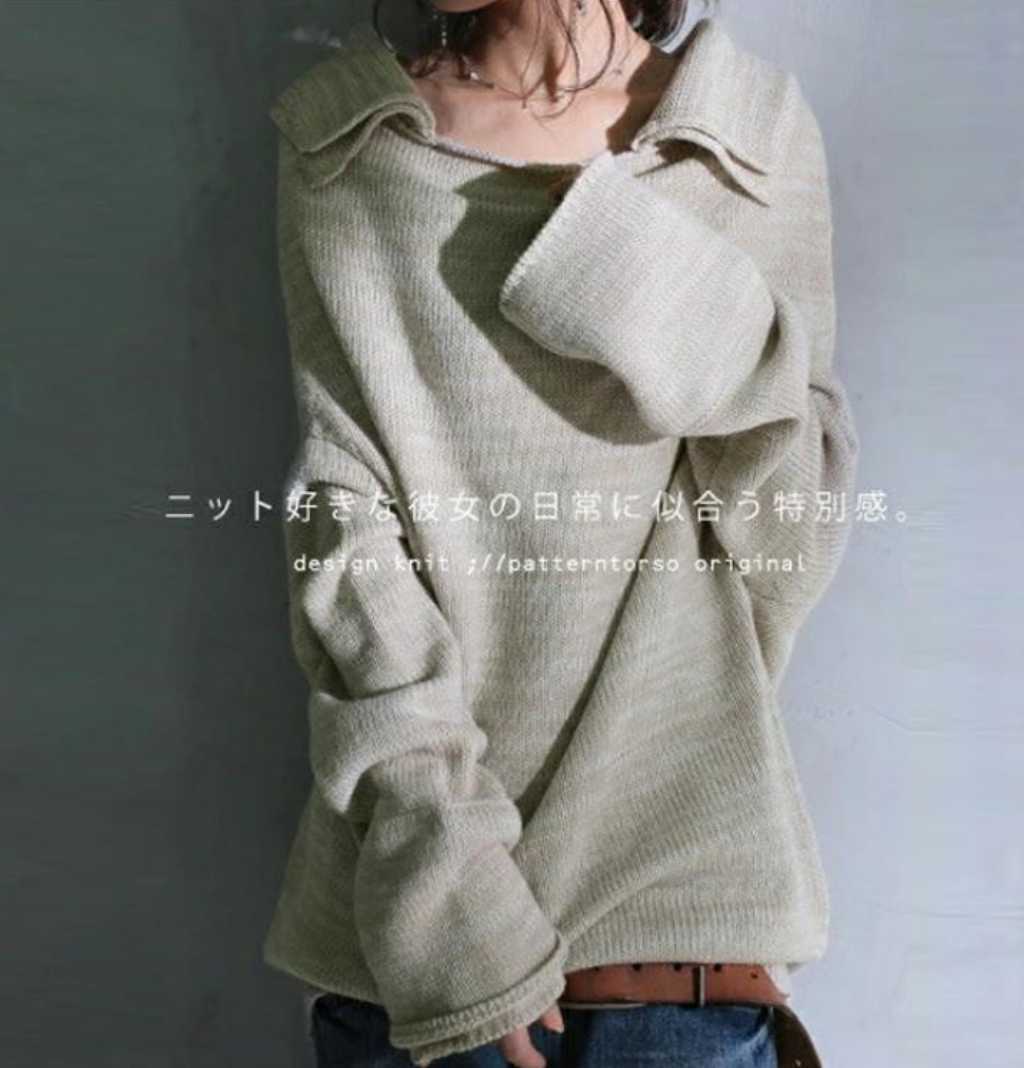 antiqua⭐襟デザインニット antiqua（アンティカ） ニット セーター 変形 デザインニット