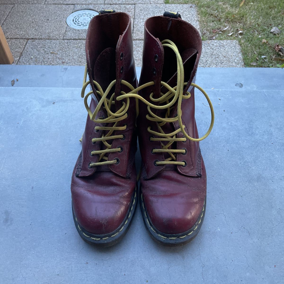 ドクターマーチン UK9/28cm/8ホール バーガンディ ワイン ブーツ  