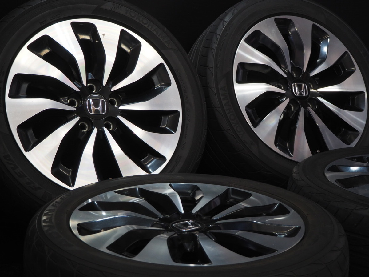【 225/50R17 / 7.5J +55 114.3 5H 4本 】ヨコハマ ADVANFLEVA V701 / ホンダ CR系アコード純正アルミホイール / アコード オデッセイ等 Yokohama V701 ADVAN Black 17x7 V701」がHondaの「Super-ONE」に
