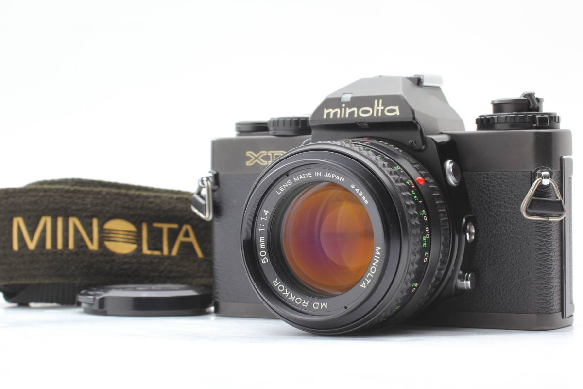 Minolta XD Black Body MD 50mm f1.4 Lens SLR 35mm Film Camera 