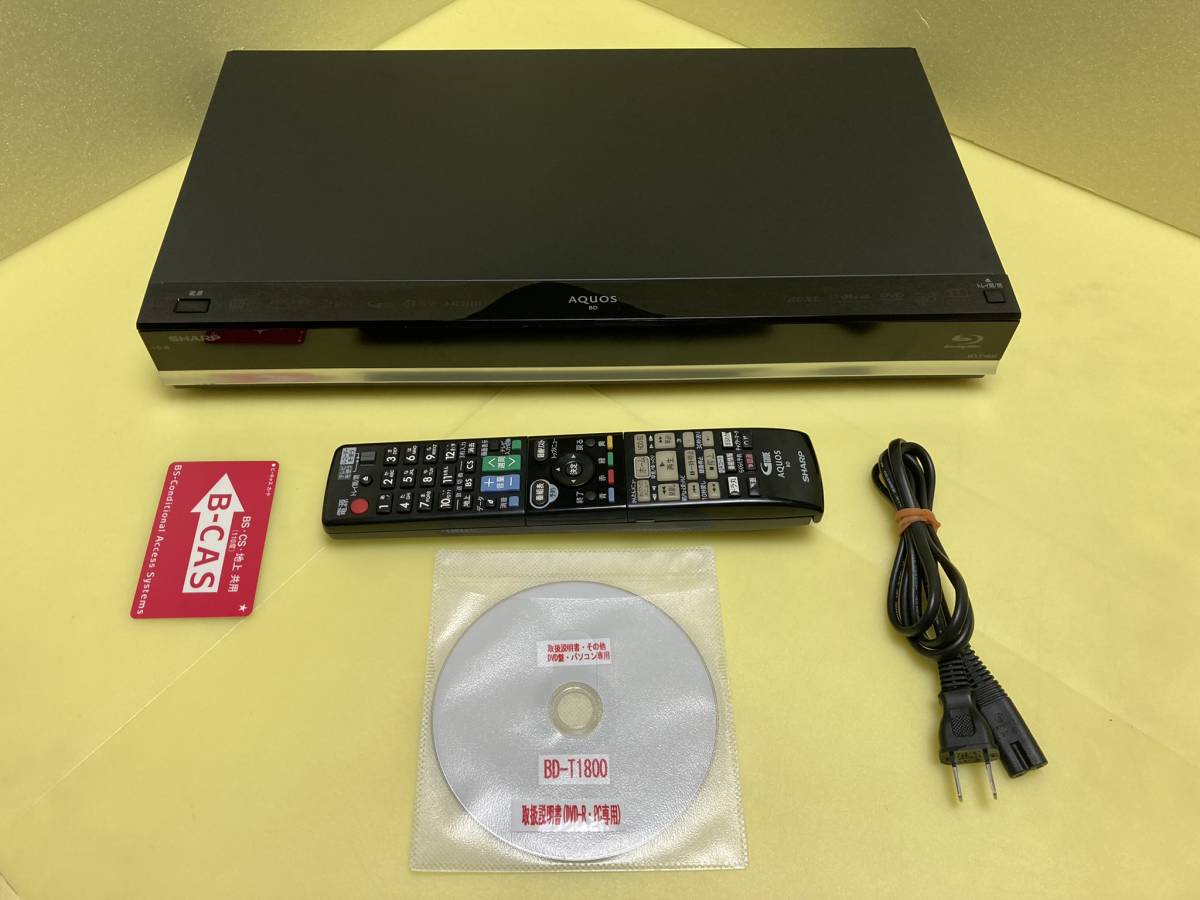 SHARP シャープ BDレコーダー BD-T1800 3番組同時録画 HDDは交換中古品