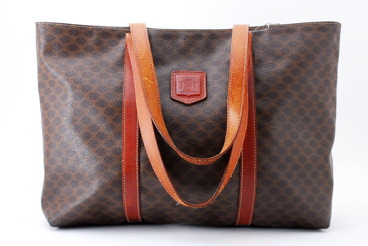 1円スタート】CELINE ヴィンテージ セリーヌ マカダム ブラゾン PVC 