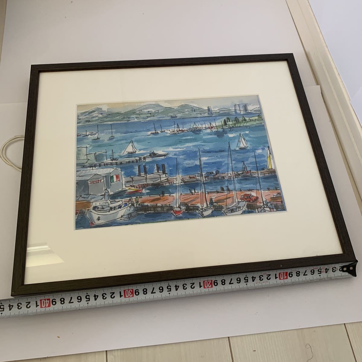 水彩画 風景画 額縁 木製フレーム ダークブラウン(自然、風景画)｜売買 