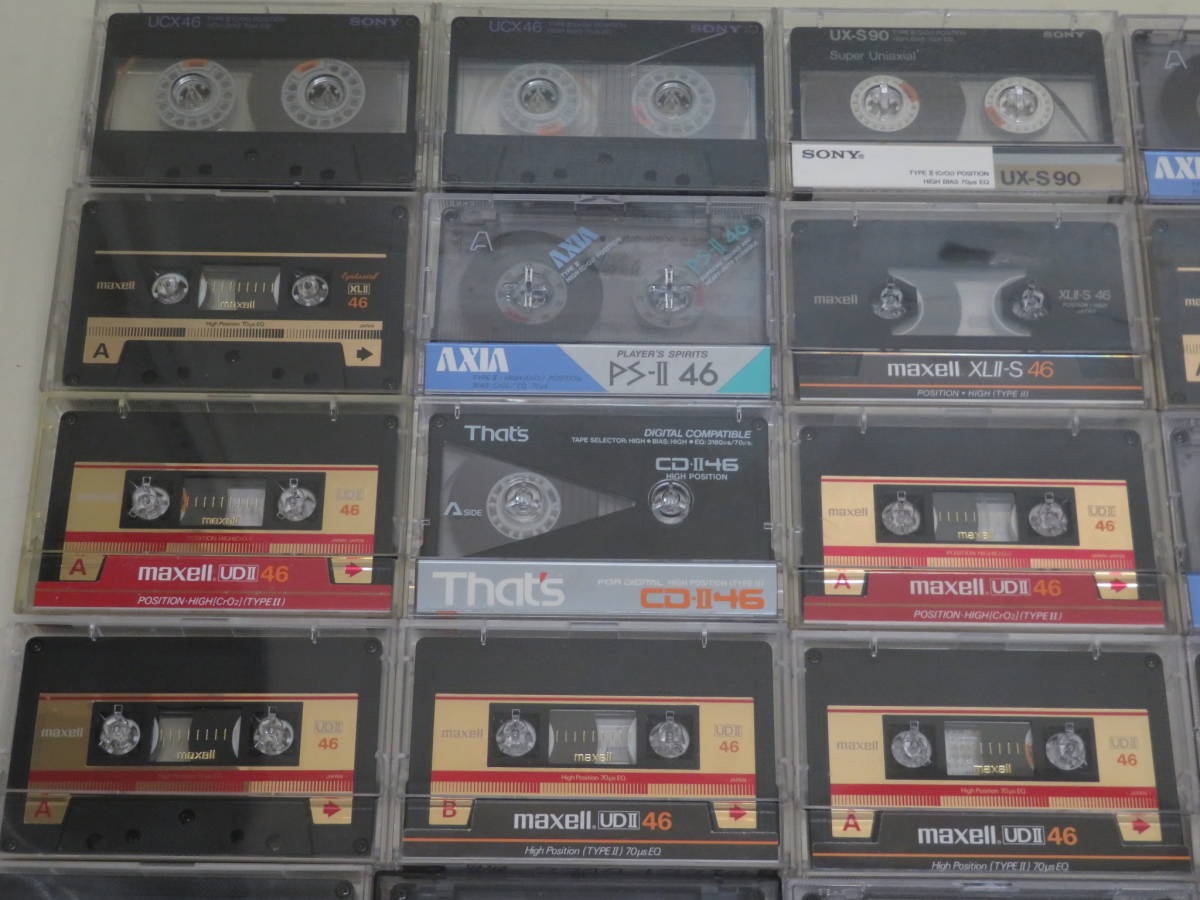 人気セール，セール %1566/「SONY、AXIA、DENON 他 ハイポジ 使用済みカセットテープ94点セット/80サイズ1個口」